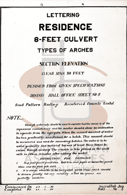 Arches, Tints, Lettering, Scaled Map/ Drawings – Ihsan Subhani Associates